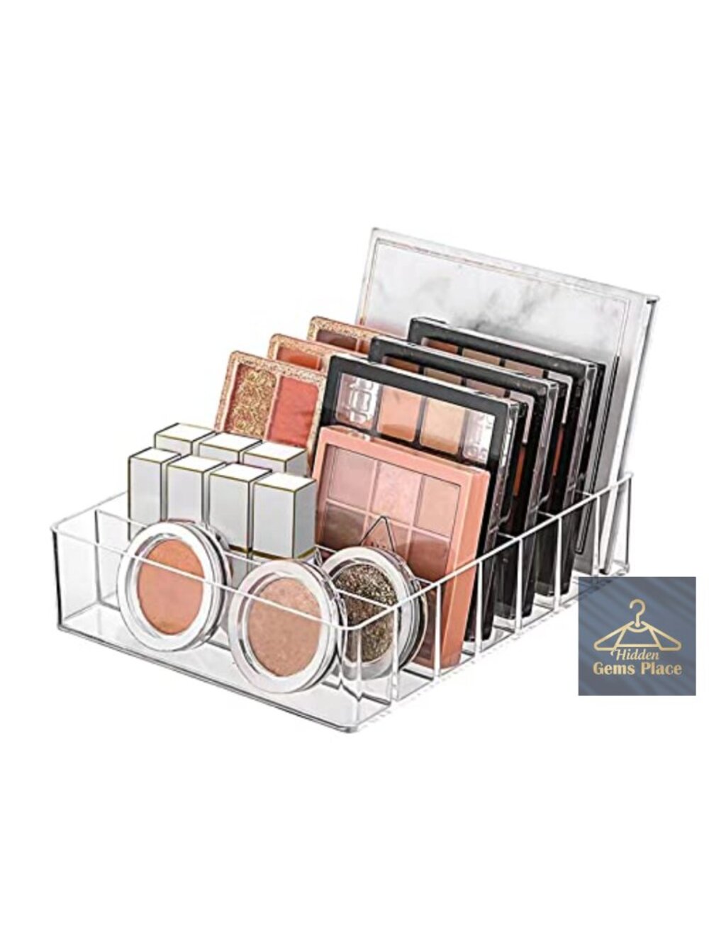 Clear Acrylic Makeup Organizer 7 Slots Cosmetic Storage Vanity Palette Holder